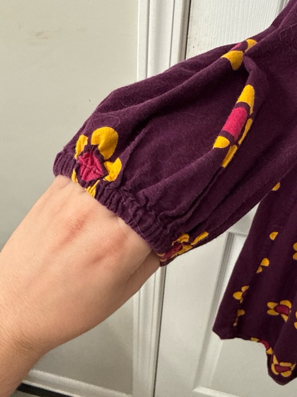 Mata Traders Plum Midi Dress with Yellow & Pink Floral Print - Picture 5 of 5